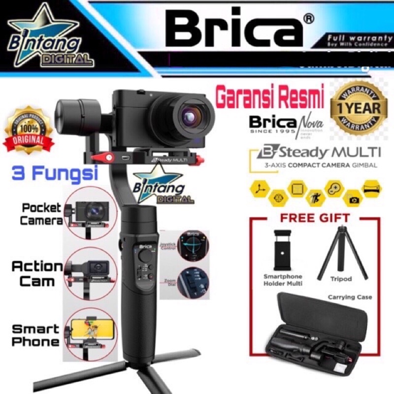 Brica B-Steady Multi Gimbal Stabilizer 3 Fungsi