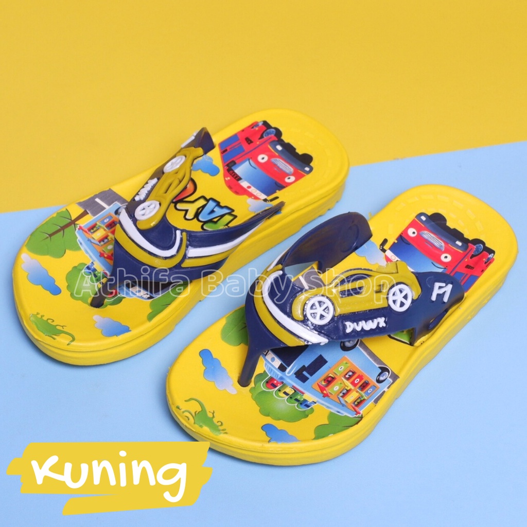 Sandal Jepit Anak Laki Cowo Cowok Sendal Japit Bayi Balita Karakter Tayo Umur Usia 2 3 4 5 Tahun Size 24-29