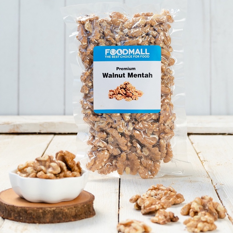 Kacang Walnut Mentah 250 gram UTUH 95% Snack Sehat