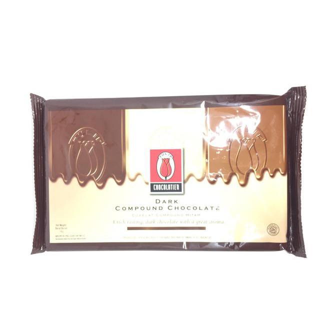 

Dark Chocolate Compound Tulip 1kg / Cokelat Batang dark Tulip 1kg