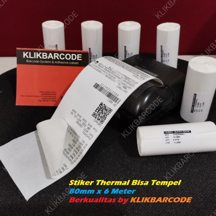 

PROMO KERTAS THERMAL STIKER / LABEL 80mm X 6Meter -LABEL CONTINUOUS - TEMPEL (74 x 6M)