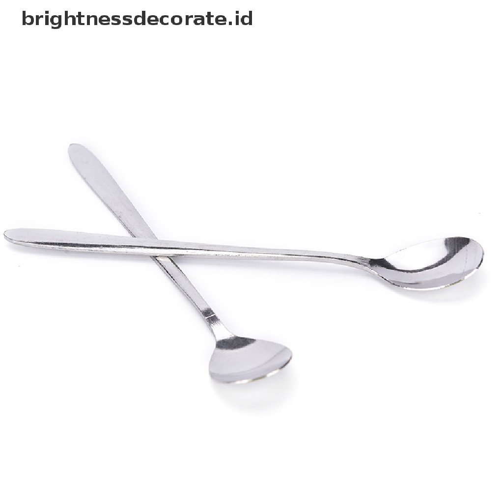 Sendok Es Krim / Teh / Kopi Bahan Stainless Steel Dengan Gagang Panjang 16cm