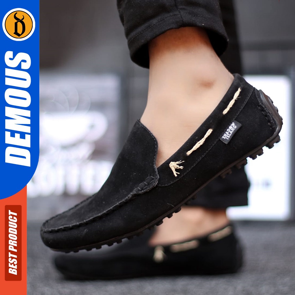 DEMOUS Hiosoka - Sepatu Slip On Santai Casual Slop Kerja Pria