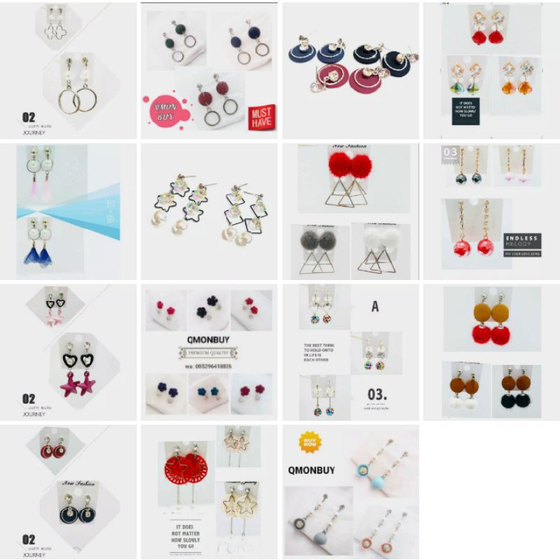 [ COD ] Anting Stud Panjang Pendek Pesta Harian Variasi COD