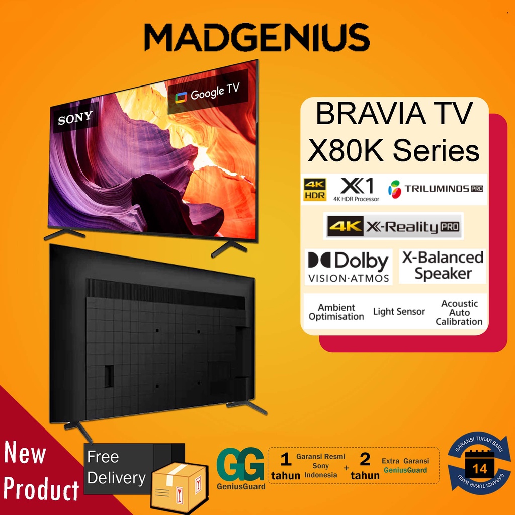 Jual SONY BRAVIA LED TV X80K Series / KD-55X80K / KD-65X80K / KD-75X80K ...