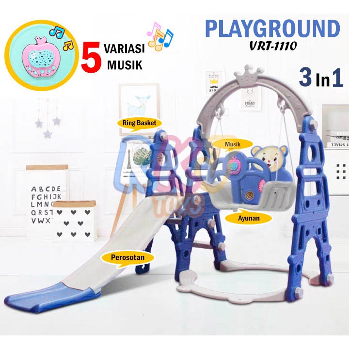 ( PEROSOTAN 3 IN 1 , ADA MUSIK ) RKJ Mainan Anak Perosotan Anak / Ayunan Anak / Playground 3 In 1 VR