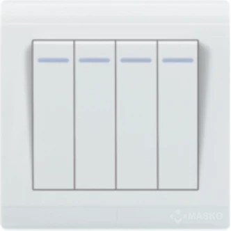 MASKO KRISTA Saklar 4 GANG PUTIH K-214