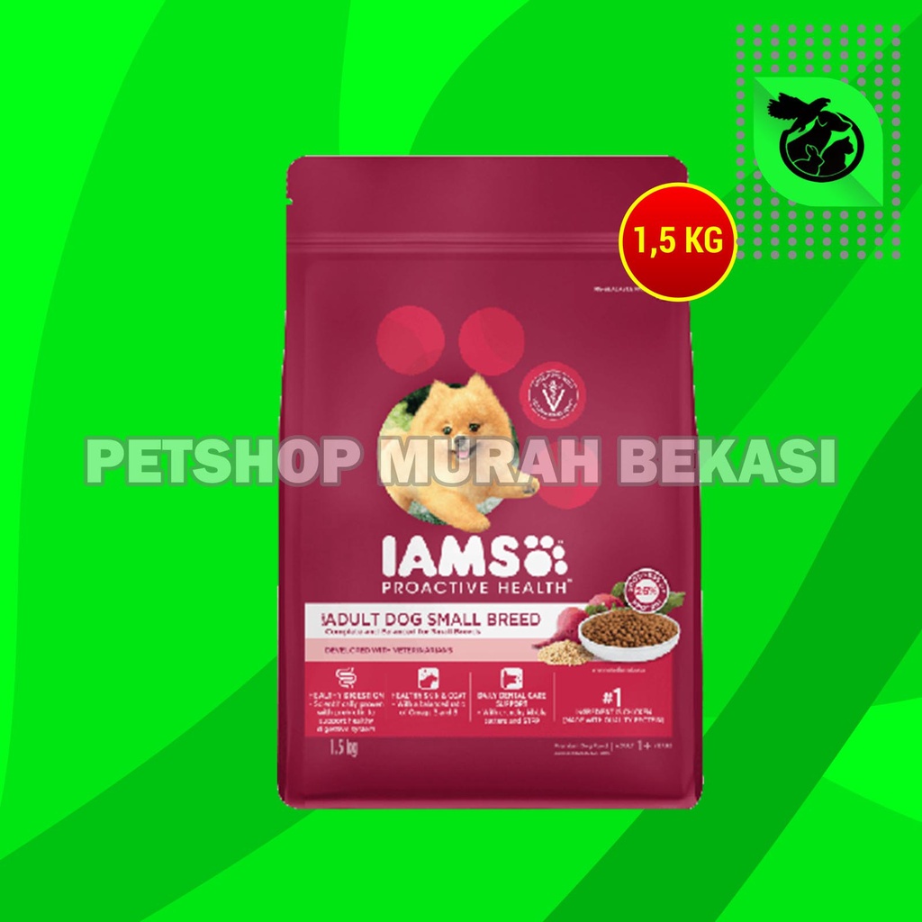 Iams Dog Food Small Breed Adult Makanan Anjing Dewasa Ras Kecil 1.5 KG