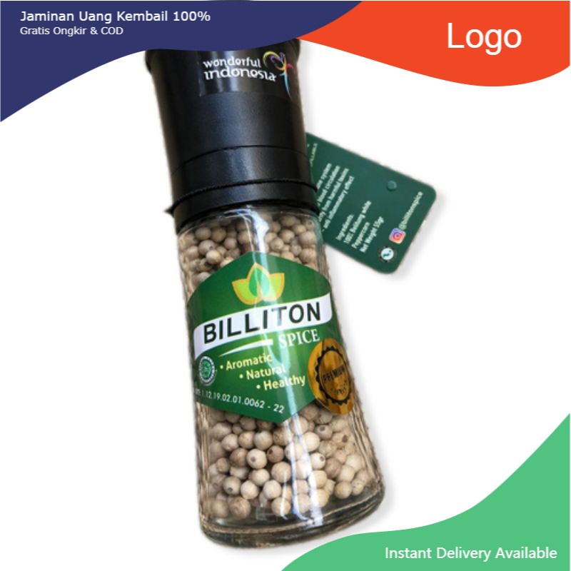 

BILLION SPICE PREMIUM WHITE PEPPER GRINDER 55GR