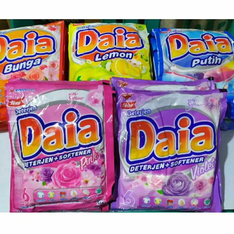 DAIA Deterjen Bubuk 46gr 1 Renceng Isi 6 Sachet 1000