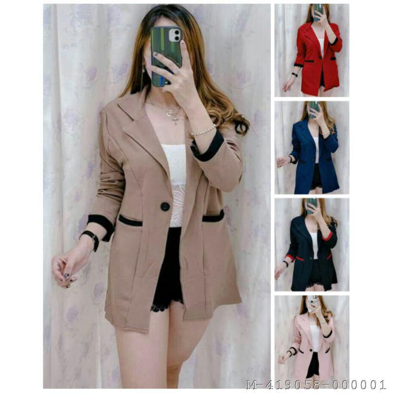 BLEZER WANITA DINDA SEMI JAS MOSCREPE JAS WANITA KANTOR JAS WANITA FORMAL
