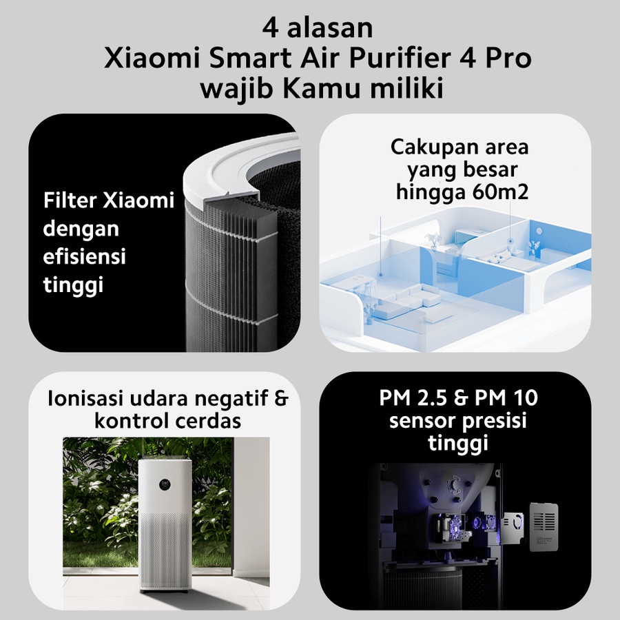 Xiaomi Official Xiaomi Smart Air Purifier 4 Pro Three-in-one Filter