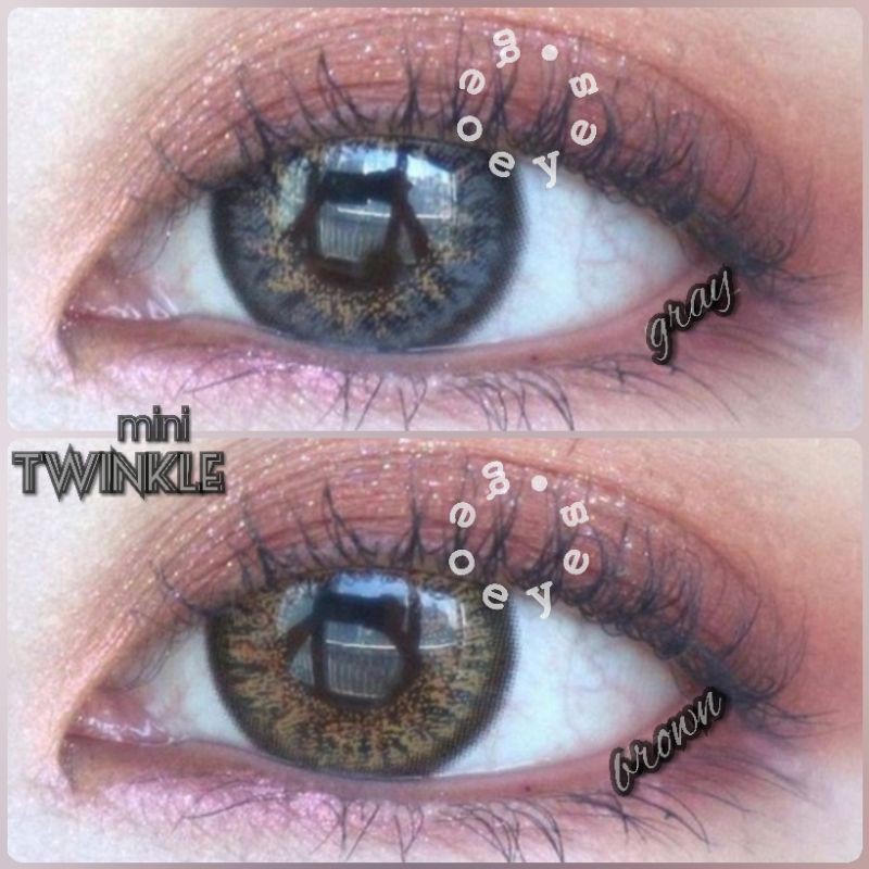 Softlens Kitty Kawaii Mini Twinkle Warna Gray Brown