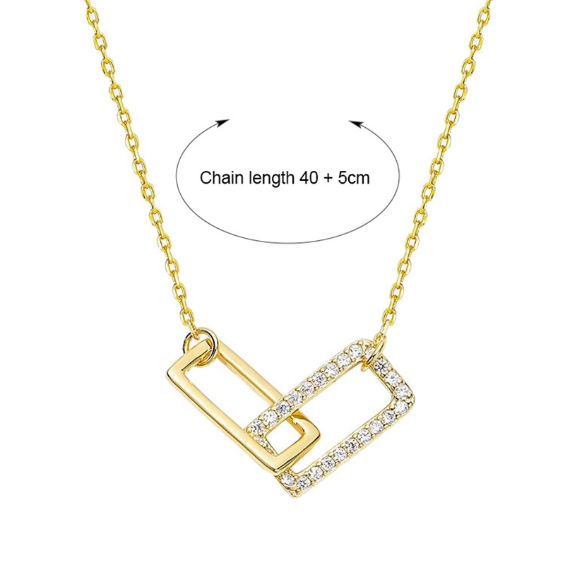 Kalung Choker Sterling Silver 925 Dengan Liontin Kubik Zirkonia Bentuk Persegi Panjang Untuk Wanita