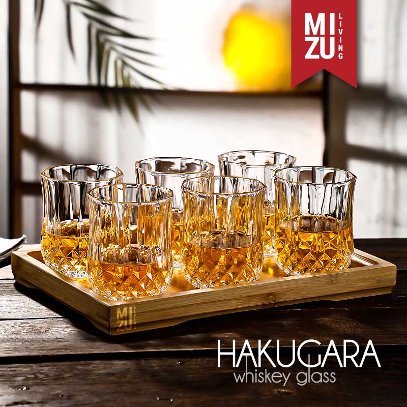 MIZU HAKUGARA Whiskey Glass Gelas Kaca Whisky On The Rocks Gelas Air Minum