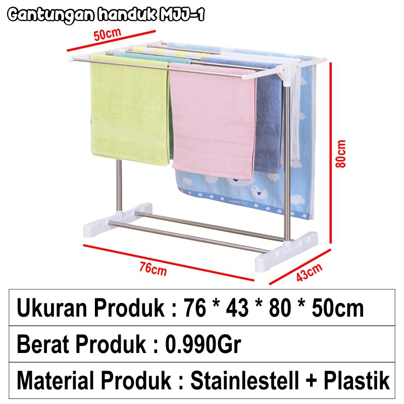 Rak Jemuran Handuk serbaguna / Gantungan Handuk Pakaian portable rak handuk penghemat tempat