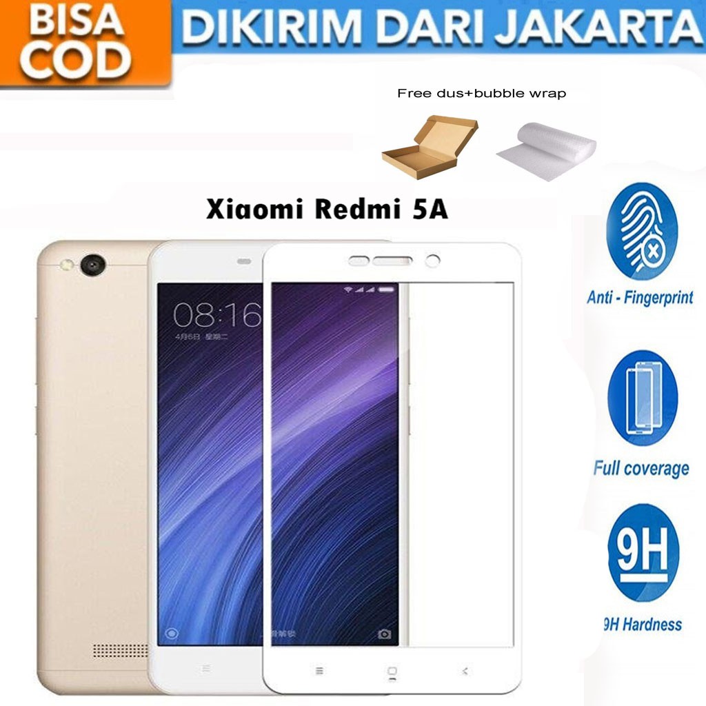 Tempered Glass Xiaomi Redmi 5A Full Cover/Full Screen Screen Protector Anti Gores