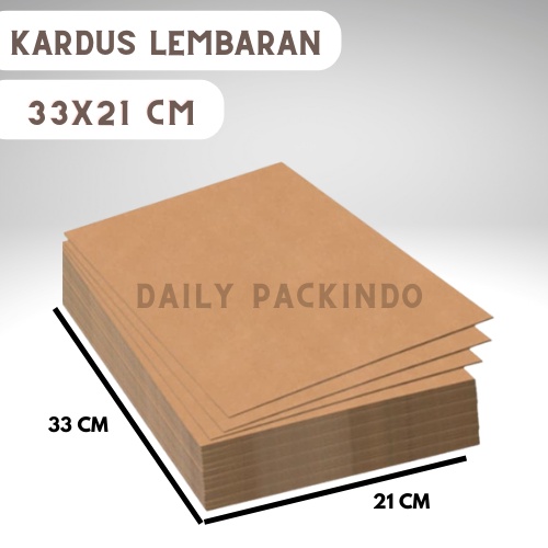 

(ISI 100 PCS) Lembaran Kardus/Dus/Box B Flute Uk 33X21 Cm Tebal 3Mm