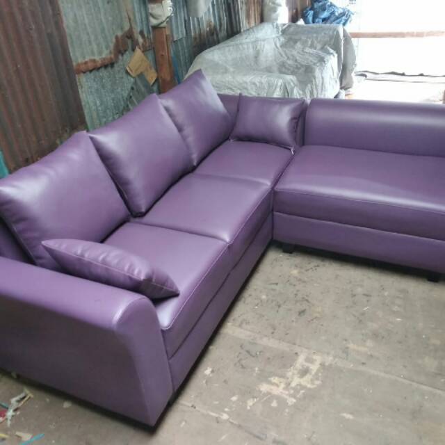 Sofa l putus minang semi kulit
