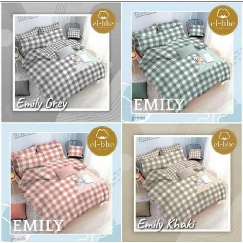 sprei  motif kotak aesthetic korea / NO 1 (uk 180*200) /sprei kotak emily