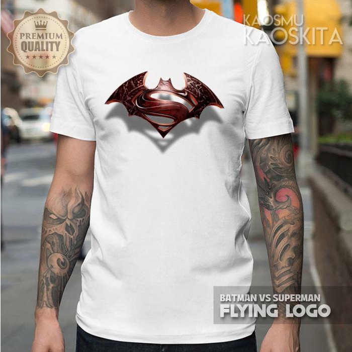 Kaos SUPERMAN Dawn Of Justice Logo 3D BATMAN VS SUPERMAN Baju Superhero Dewasa dan Anak Bagus Keren