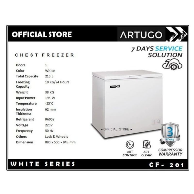 ARTUGO CHEST FREEZER CF201