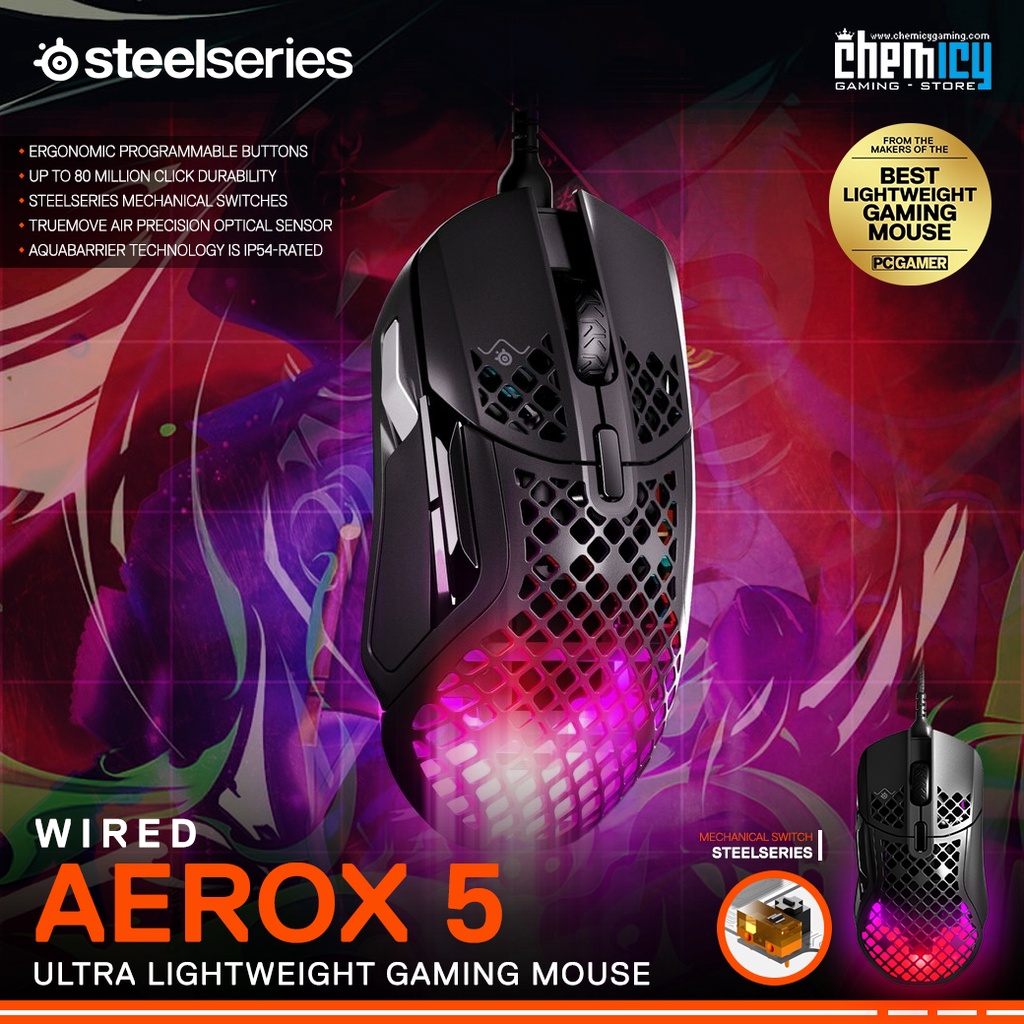 Steelseries Aerox 5 RGB Ultra-Lightweight Gaming Mouse