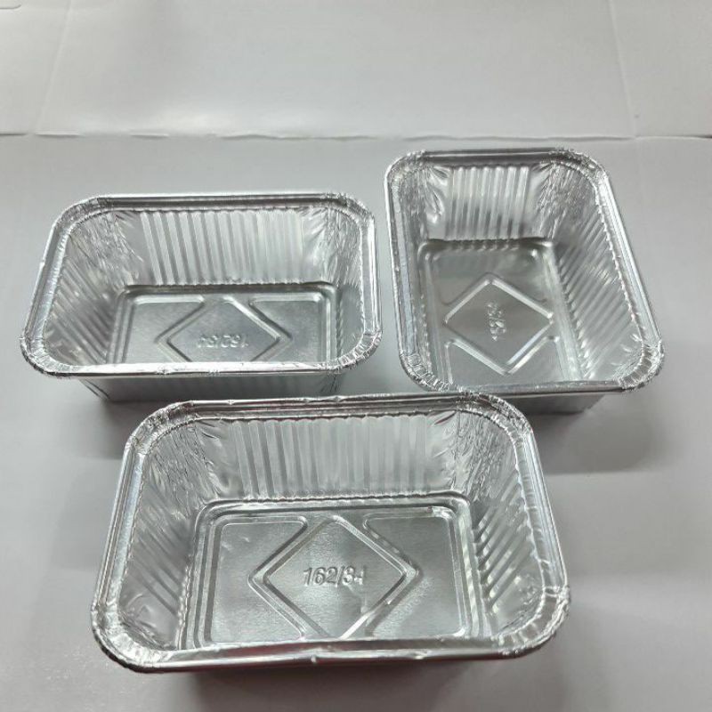 Wadah Aluminium foil P-162/34 / loyang aluminium foil 8x10cm / loyang macaroni / wadah lasagna mini