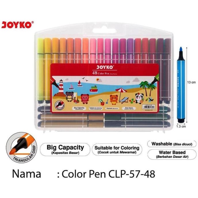 

Color Pen Joyko CLP-57-48 / Spidol 48 Warna Joyko
