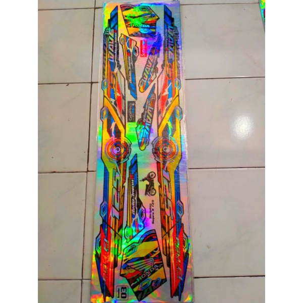 HOLOGRAM SUPRA 125 KARBU STRIPING STICKER DECAL SUPRA 125 WAVE SUPRA 125 LAMA BATMAN 2005-2013 WAVE