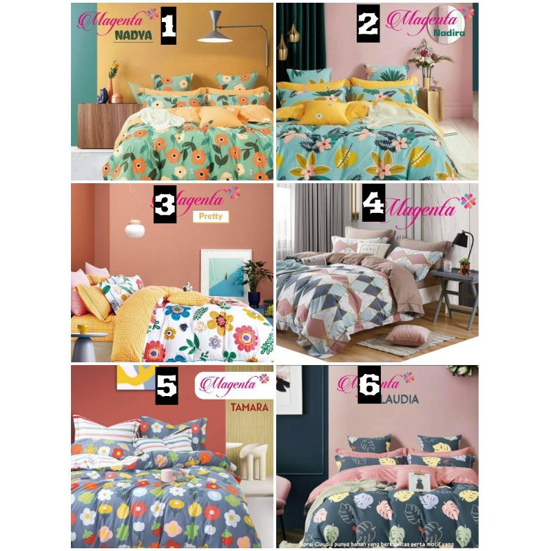 BedCoVer Set Sprei Anti Geser Katun Lokal Magenta