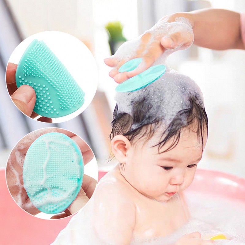 Brush Scrub Pembersih Wajah Bentuk Oval Bahan Silikon Untuk Perawatan Kulit