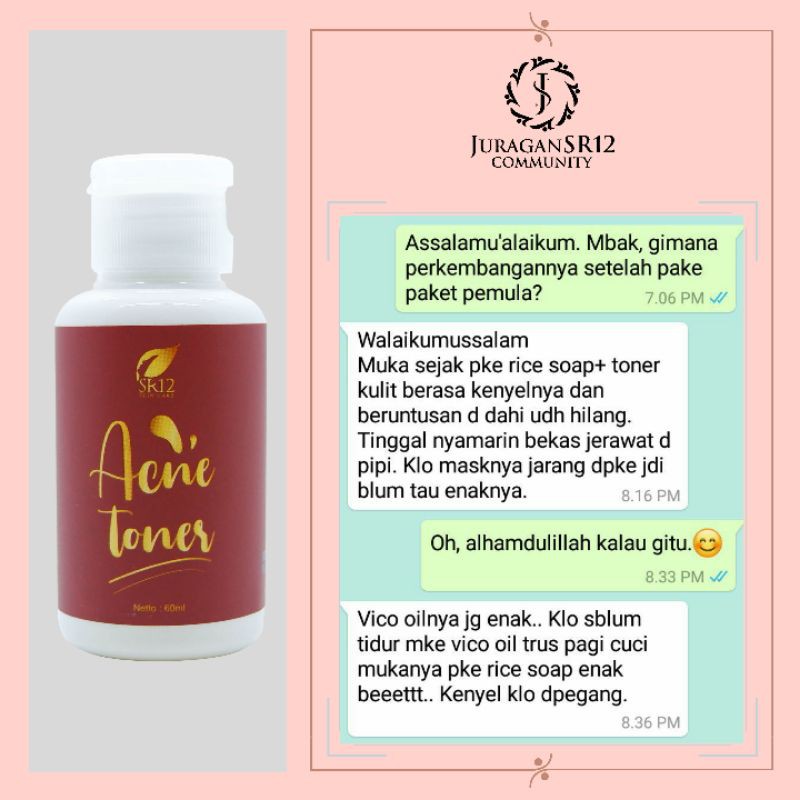 Acne Toner Premium SR12 Obat Jerawat Beruntus Regenerasi Kulit Mati Toner Jerawat Aman Ampuh BPOM