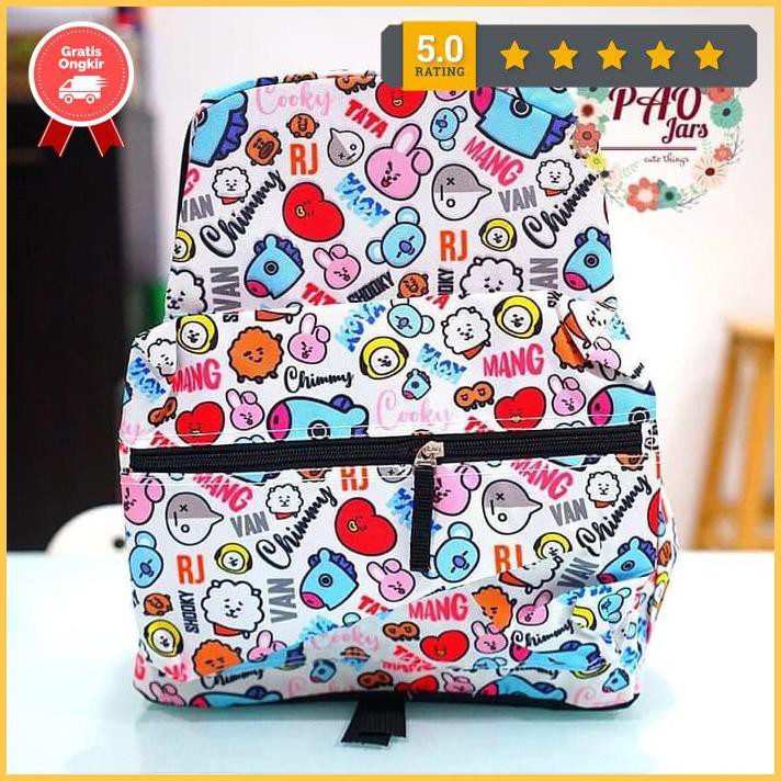 Tas Backpack Bt21 / Tas Ransel Sekolah / Tas Sekolah Anak Bt21 Gratis889