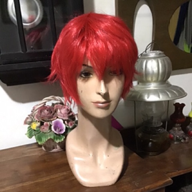 Wig cowok merah red karma akabane seven 707 cosplay sasori naruto