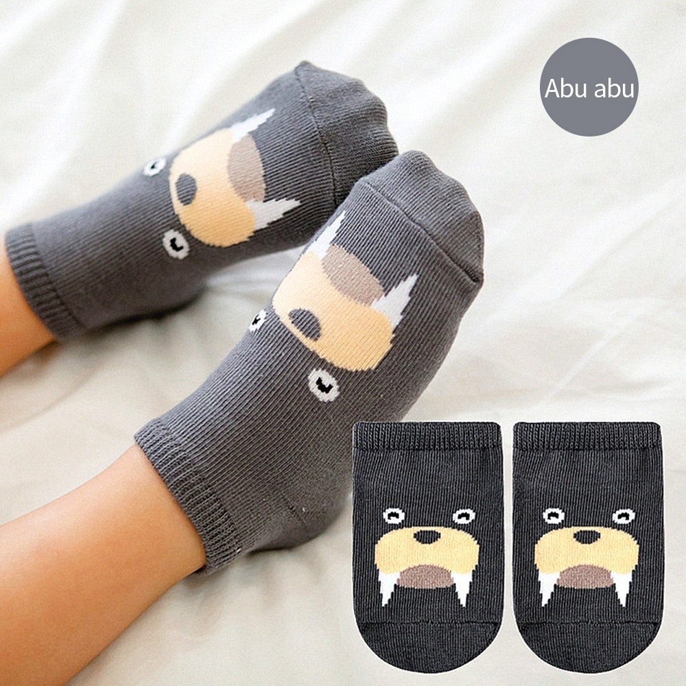 Aikoky Kaos kaki bayi kartun lucu/Kaus kaki bayi anti selip 0-4 tahun