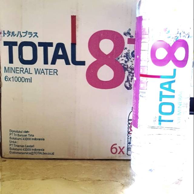 

TOTAL 8+ 1000ml Alkalin Water pH 8+ isi 6 botol.