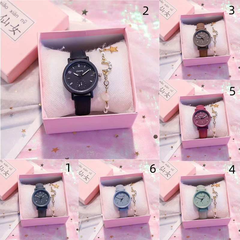 COD Jam Tangan Wanita Analog Kulit Pastel Leather  Strap Pu Warna Motif Digital Trend Fashion Cewek Korea Quartz Watch Import Terbaru Terlaris Cocok Untuk Hampers Kado Ulangtahun Pernikahan Wisuda Pacar Promo Murah Harga Grosir