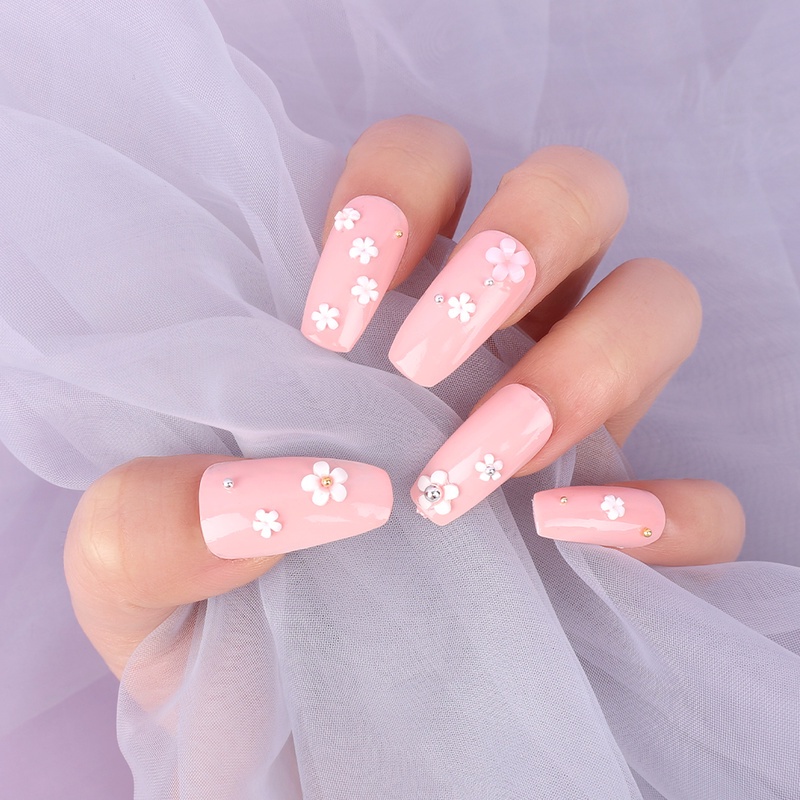 6 Grid / Kotak Stiker Kuku 3D Bentuk Kelopak Bunga Dapat Berubah Warna Untuk Dekorasi Nail Art