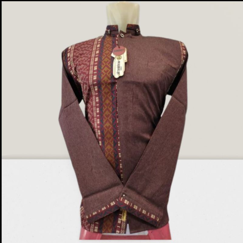 Baju Koko Songket Muslim Pria Lengan Panjang Al-Zabbar