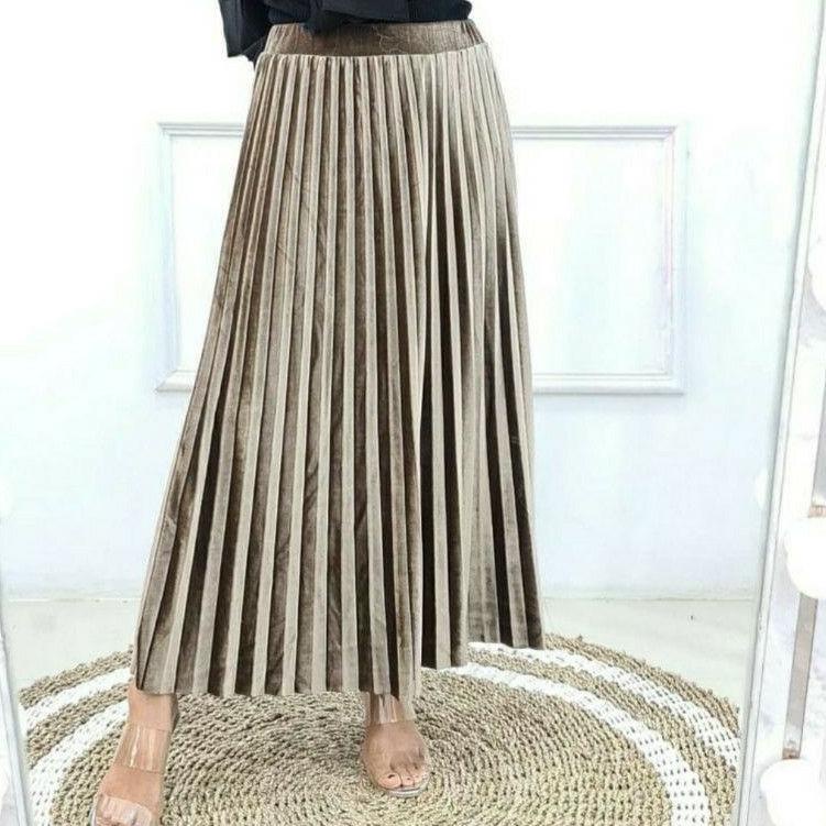 Barang Bagus ROK PLISKET WANITA/ROK PLISKET BAHAN BLUDRU PREMIUM ,.,.,.,,
