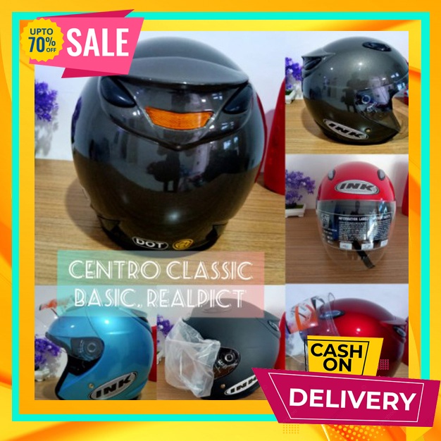 GREEN BOYS - Helm Ink Centro Merah Maroon / Helm Centro Basic Ink SNI / Helm Ink Centro