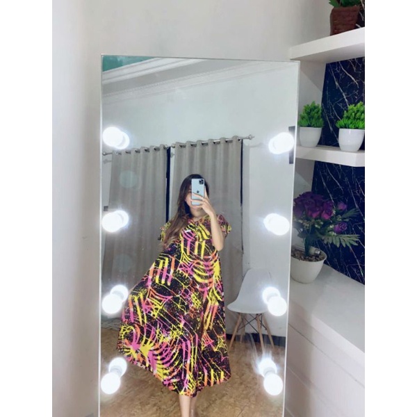 daster jumbo motif batik lengan pendek bahan rayon adem busui dan ibu hamil ld 120