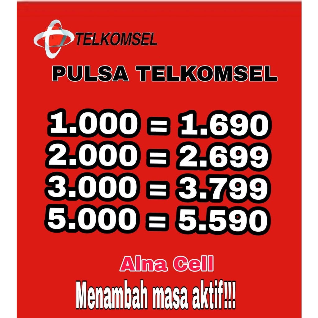 PROMO PULSA TELKOMSEL REGULER MENAMBAH MASA AKTIF PULSA 1RB 2RB 3RB 5RB