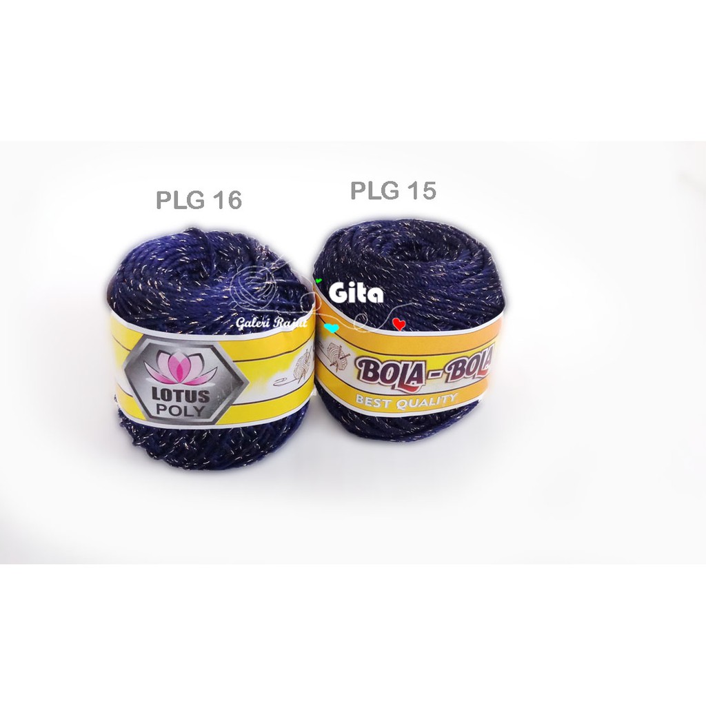 Benang Rajut Polyester Glitter (Poly Bola-bola Gliter)