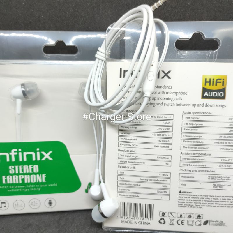 Headset Infinix Original Stereo Audio Earphone XE-06