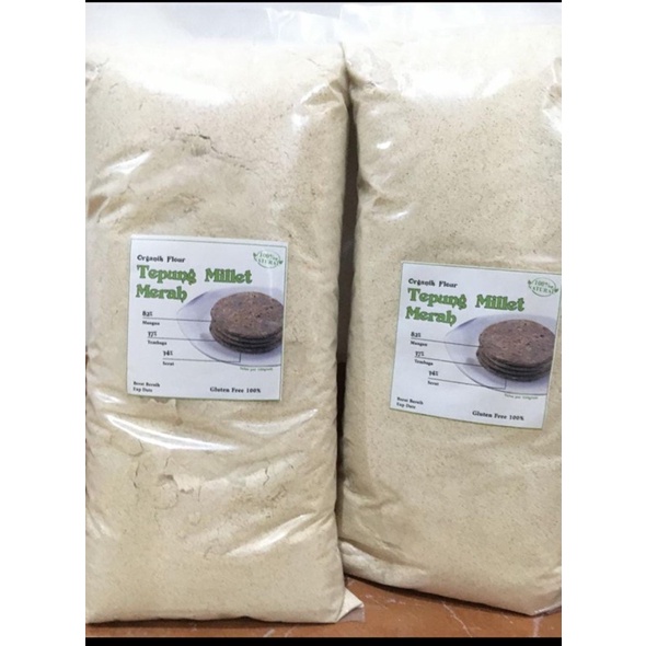 

Tepung Millet Merah Organik 1kg Gluten Free Tinggi Protein Rendah Gula