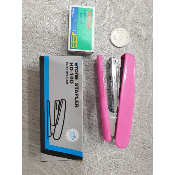 

Stapler + 1kotak isi hekter staples merek ETONA bukan joyko HD-10D hekter