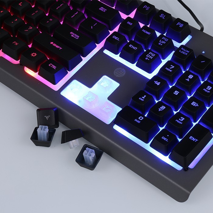 Keyboard Gaming HP K100 RGB Membrane Keyboard &amp; Multimedia Function USB