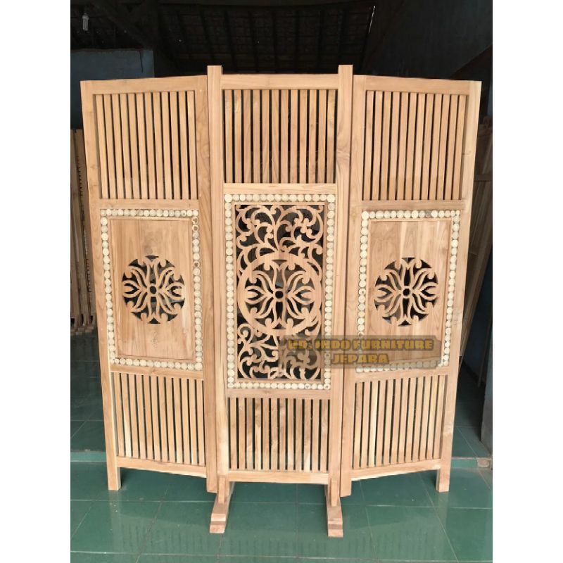 partisi.... sketsel penyekat ruangan pembatas ruang mininalis bahan kayu jati jepara murah